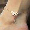 Butterfly Pendant Tassel Bracelet Anklet, Titanium Steel Anklet, Ladies Fashion Jewelry