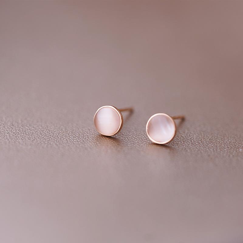 Высококачественное ощущение сережек с камнем кошачий глаз, простые и простые, для сна без снятия, тренд