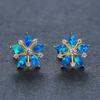 Ruili Feng Gold Ice Flower Snow Diamond Inlaid Womens Temperament Versatile Earrings