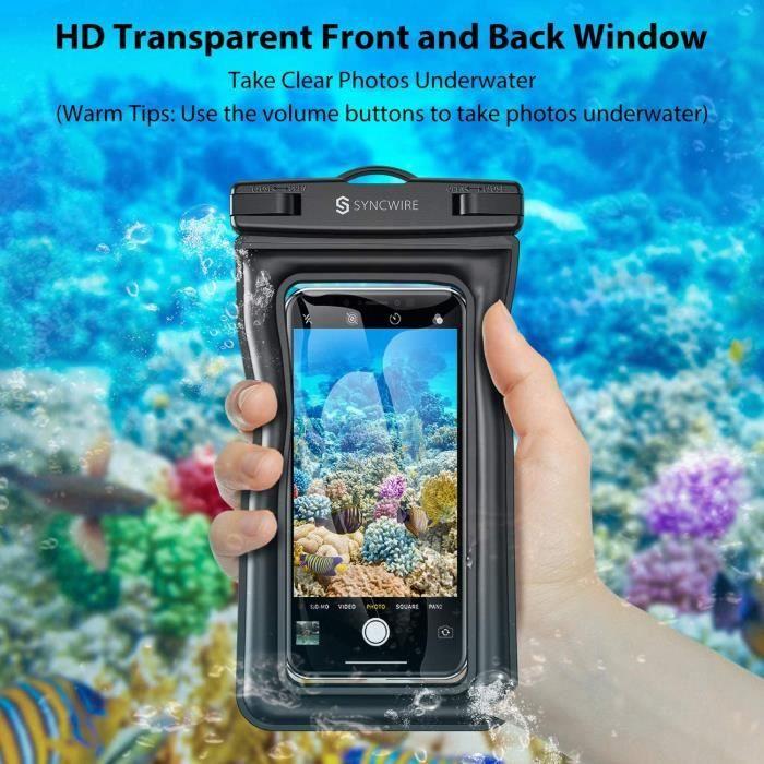 Pochette Étanche Smartphone - Lot de 2 - Housse Imperméable Téléphone Portable IPX8 Touch Sensible Compatible avec iPhone 12 P[316]