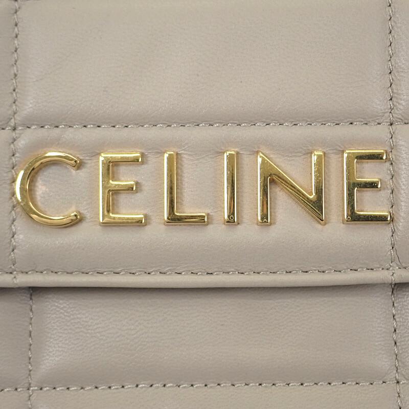CELINE  111273EPZ.02TR Shoulder Bag Ivory Goat leather Women