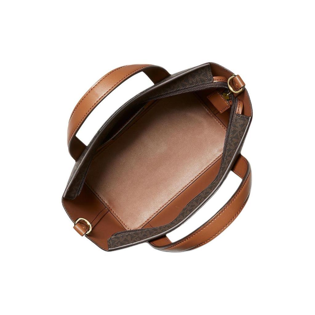 Michael Kors Mk Pratt Логотип Молния Покрытый холст Сумка-тоут Женские сумки-тоут Коричневый 35S4G3FM1B-BROWN