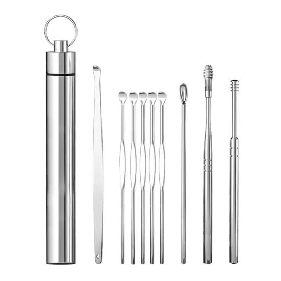 Ухочистка Набор для удаления ушной серы Ушная кюретка Очиститель 360-градусный спиральный дизайн Очиститель слухового прохода Инструмент для чистки ушей Набор