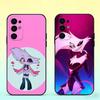 H-Hazbin H-Hotel Ангел Пыль Чехол для Телефона Для Samsung S25,S24,S21,S22,S23,S30,Ultra,S20,Plus,Fe,Lite,Note,10,Черный Чехол