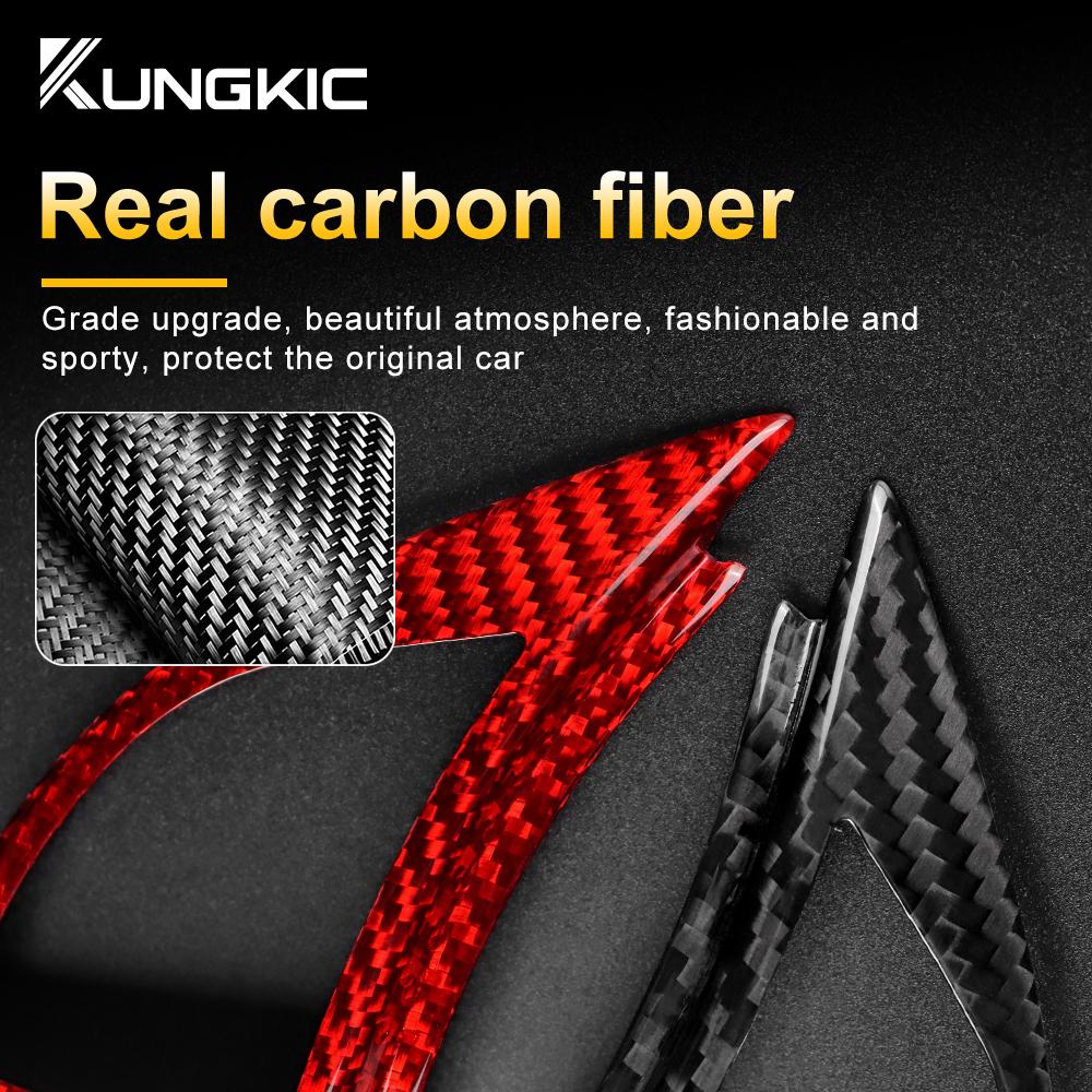 Real Hard Carbon Fiber Sticker For Fiat 500 Abarth 595 2010 2011 2012 2013 2014 2015 Car Steering Wheel Button Interior Trim