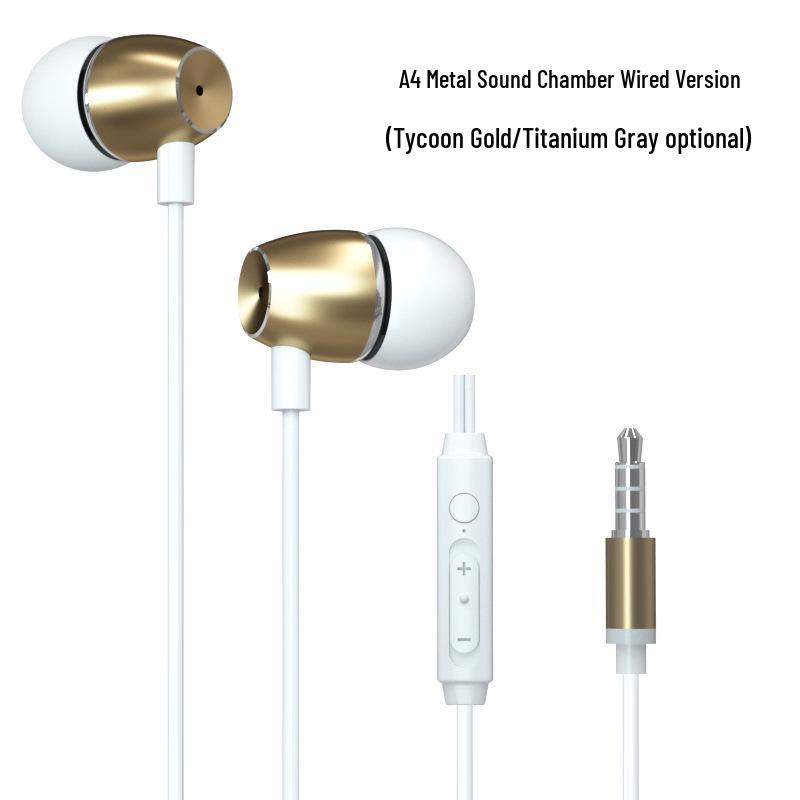 Проводные металлические наушники-вкладыши A4 с микрофоном и мощными басами