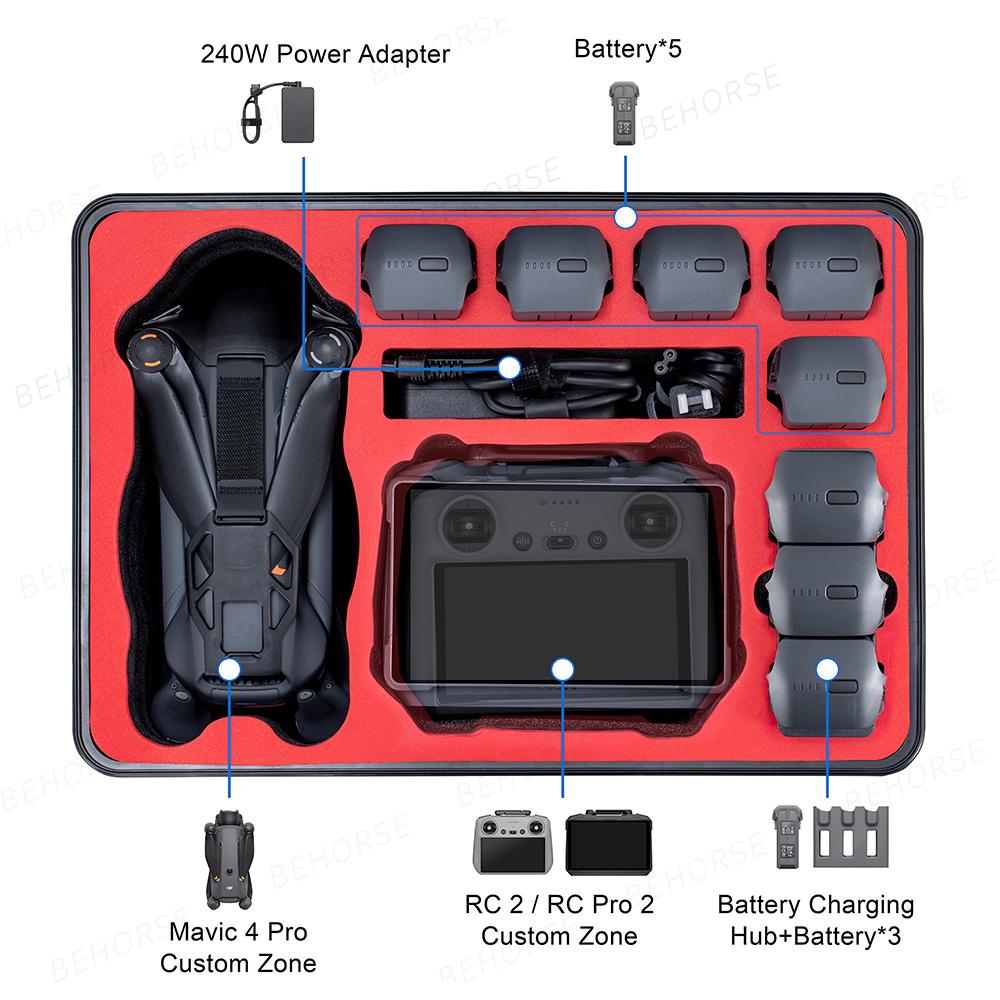 Explosion-proof Carrying Box For DJI Mavic 4 Pro Fly More Combo/Creator Combo/RC 2/RC Pro 2 Case Storage Bag Drone Accessories