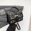 2025 Spring New Retro Personality Temperament Leopard Print Portable Small Square Bag Women's Fashion Shoulder Messenger Commuter Women's Bag