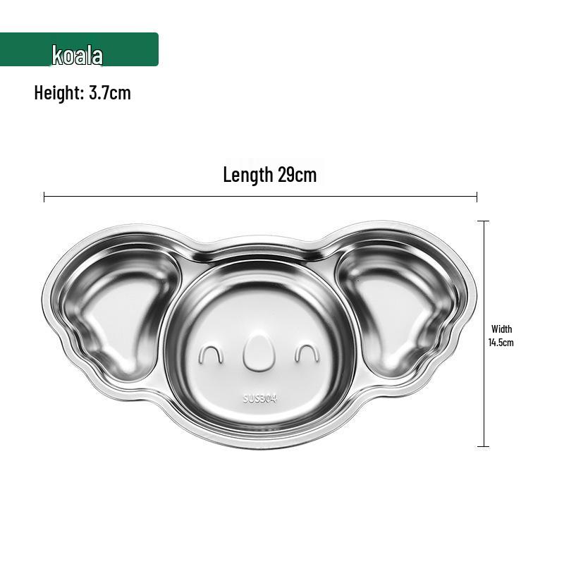 304 Stainless Steel Divided Plate for Children - Ideal for Kids, School Canteens, and Kindergarten Meals