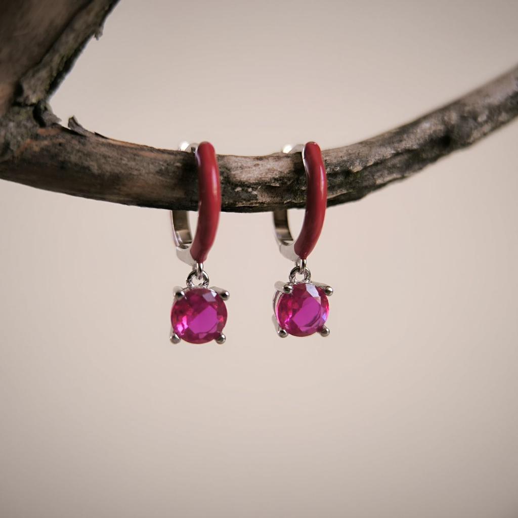 Серебряные серьги с фианитами, емаллю (60002191)