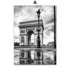 Настенная картина на холсте Парижское полотенце Триумфальная арка винтажный автомобиль черно-белые постеры и принты настенная картина Декор в гостиную