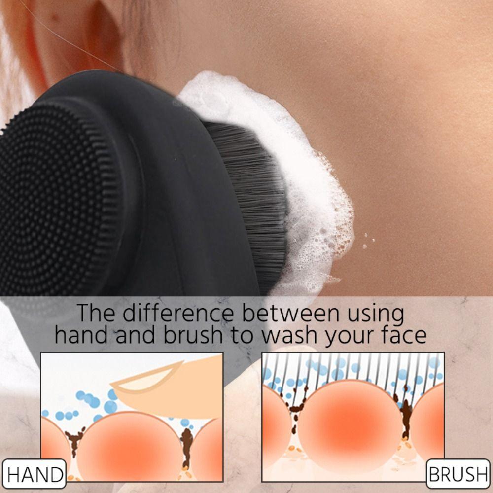 Silicone Blackhead Removal Makeup Tool Facial Scrub Cleanser Pore Clean Face Cleansing Brush Double-Sided