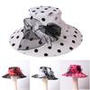 Women Church Hats Wide Brim Sun Derby Hat Organza Fascinators Kentucky Hats for Women Tea Party Wedding Hat