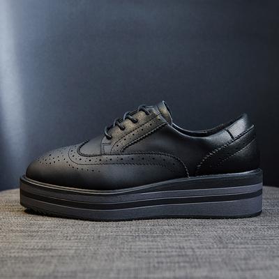 Модная женская обувь, обувь на платформе, новые весенне-осенние универсальные кожаные повседневные туфли, Zapatos De Cuero Casuales Para Mujeres