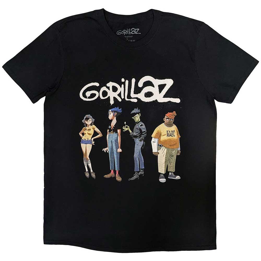 Gorillaz Unisex Adult Group Spray Logo T-Shirt