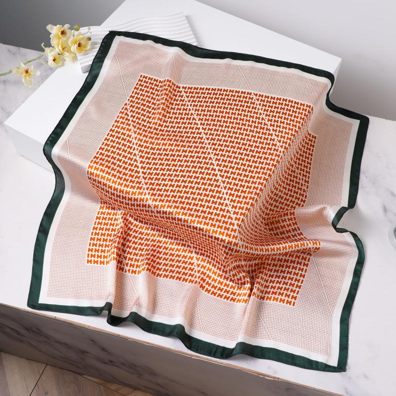 Шелковый женский квадратный шарф - Китайский стиль платок на голову для весны, лета, осени - Защита шеи и согревающий - Элегантный тонкий стиль для мамы