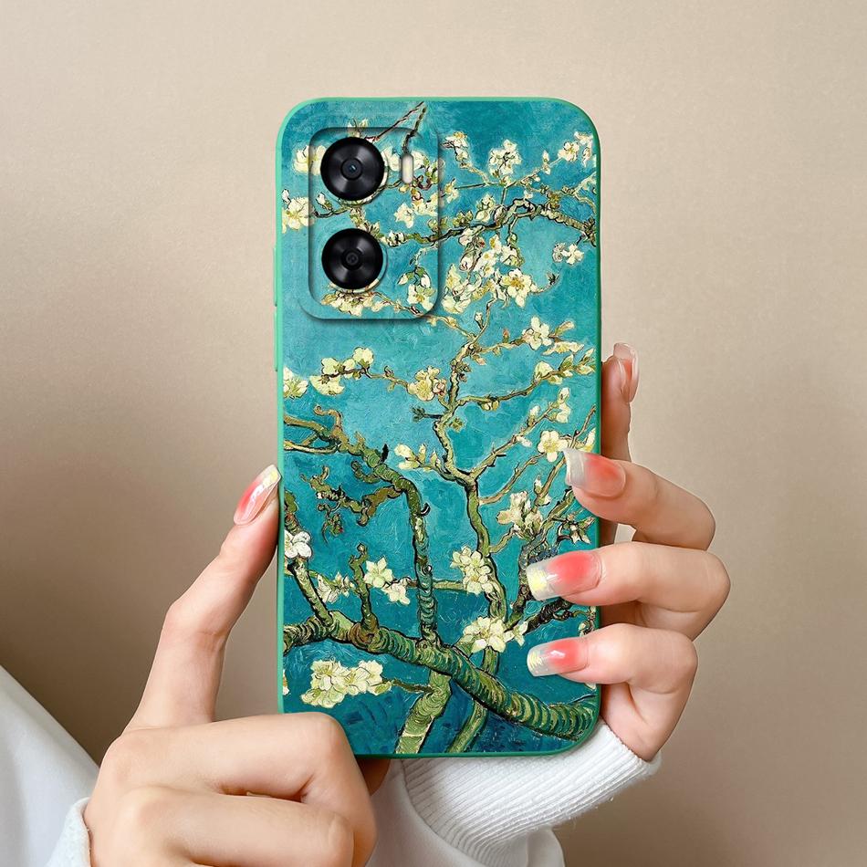 For Oppo A57 A57S A57E Case Cute Cartoon Soft Liquid Silicone Back Cover For Oppo A 57 4G 5G Full Protection Shockproof Bumper