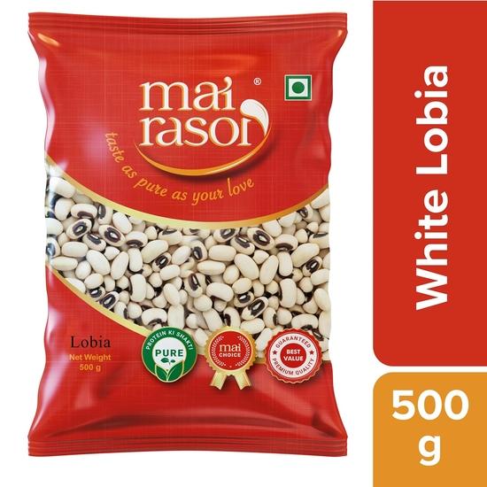 MAI RASOI Lobia/Chawli/Chavali White/Safed 500 Grams Pouch