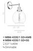 Kinkiet Cardena MBM-4330/1 GD+AMB Italux