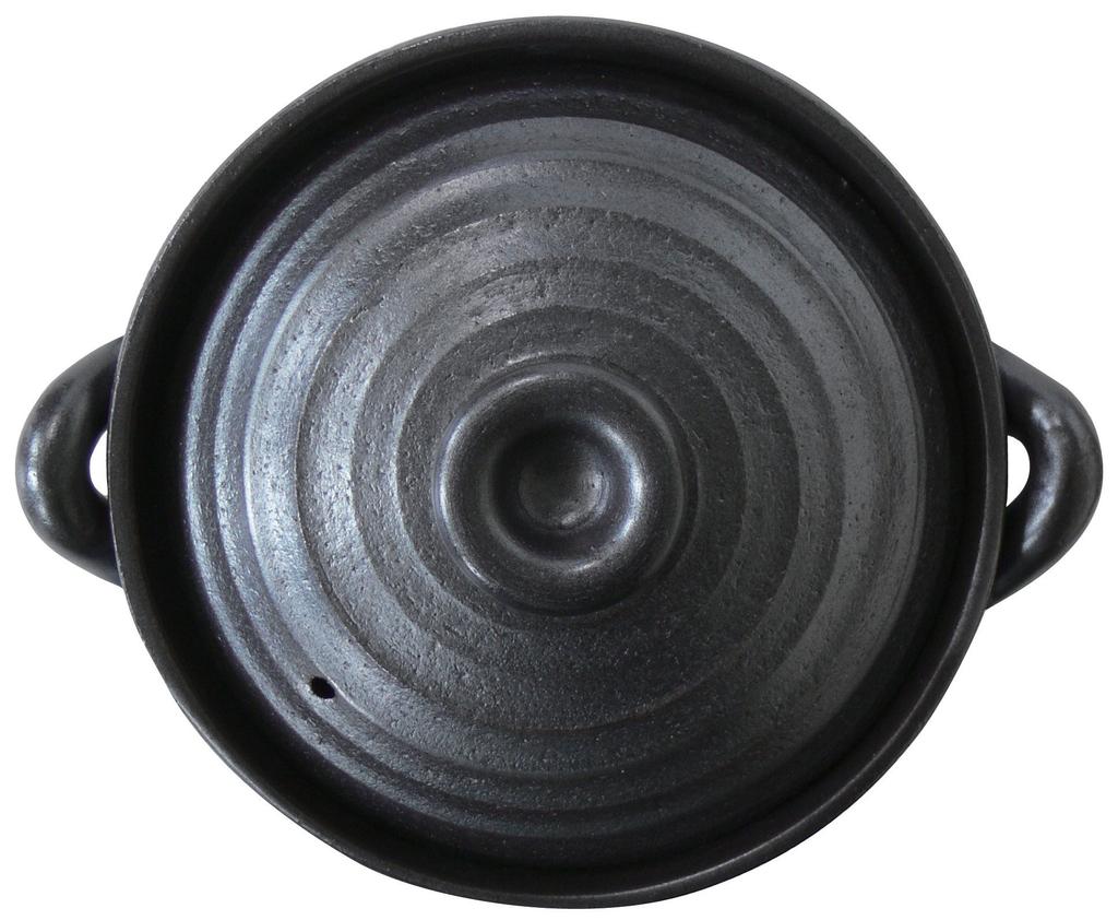 Suzuki Banko Ware Rice Cooker cups suitable for induction and direct (2 capacity, black, flame) 9006-6022