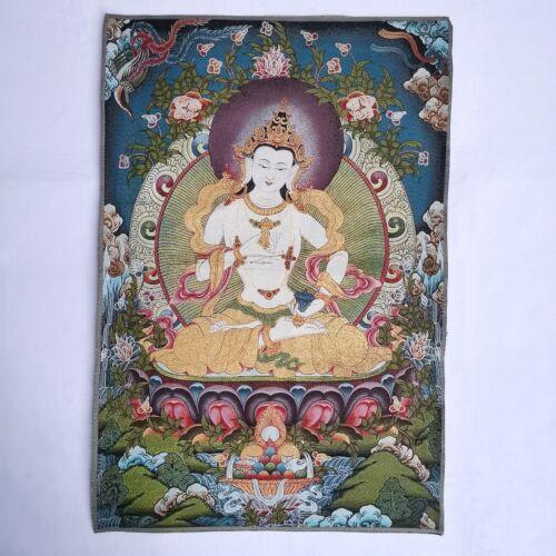 36"tibet Tibetan Cloth Silk Buddhism Phoenix White Tara Tangka Thangka Mural