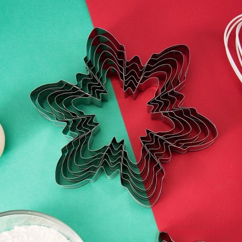 10 Piece Snowflake Cookie Molds Set Durable Nonrust Steel Baking Tool For Christmas New Years Party Treats