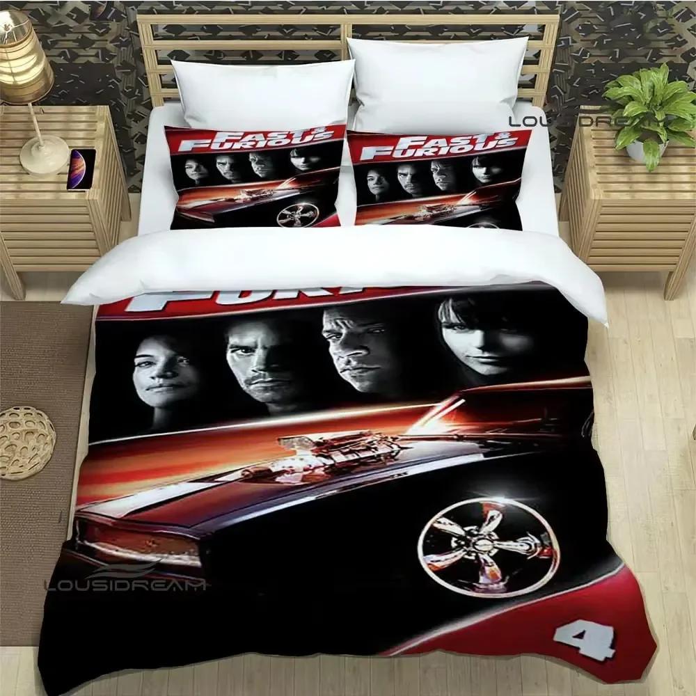 Fast & Furious Printed Bedding Set Single Twin Full Queen King Size Polyester Bedroom Duvet Cover Aldult Kids Quilt Cover Set