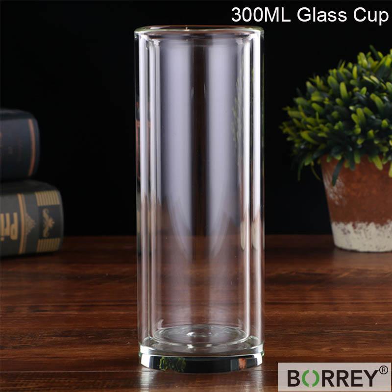 BORREYСтеклянная чашка с двойными стенками, термостойкая кружка для здорового напитка, кружка для кофе, молока, фруктового сока, чая, прозрачная офисная посуда для напитков, бутылка