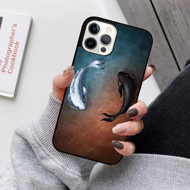 Чехол для телефона с изображением рыбы кои Инь-Ян для iPhone 17 Air 16 15 14 12 13 11 Pro MAX apple Plus Coque