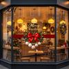 Self Adhesive Festive Window Art Gold Merry Christmas Clings, Decorative PVC Decals for Holiday Bows Windows Home Glass Decor, Waterproof Removable
