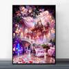 Алмазная картина Романтический розовый пейзаж Дом Diy Полный квадратный круглый дрель Горный хрусталь Вышивка Фэнтезийный замок Мозаика Наборы для вышивки крестом Настенный декор