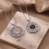 Ретро полый auspicious cloud титановое ожерелье с подвеской из циркона, ювелирные изделия в китайском стиле для женщин