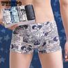 4шт Boxer Мужское нижнее белье Короткие дышащие шорты с принтом Боксеры Сексуальные трусы
