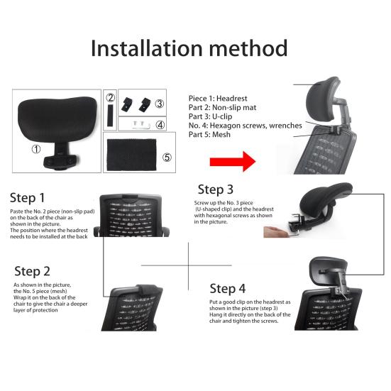 Подголовник для офисного кресла Подушка для поддержки головы Регулируемая высота Угол дышащая сетка Универсальная подушка для головы кресла
