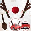 Car Christmas Decorations, Reindeer Antlers for Car 3Pcs Auto Antlers and Nose for Vehicle Christmas Decorations