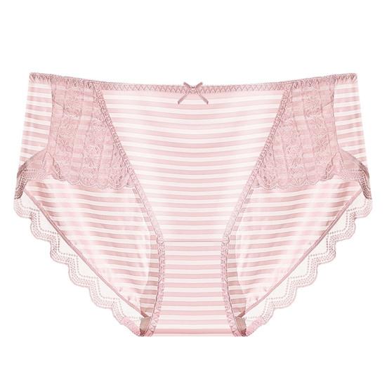 Женские трусики со средней талией, кружевной декор с бантом, большие размеры, сплошной цвет, контроль живота, мягкие эластичные быстросохнущие антисептические женские трусы, трусы