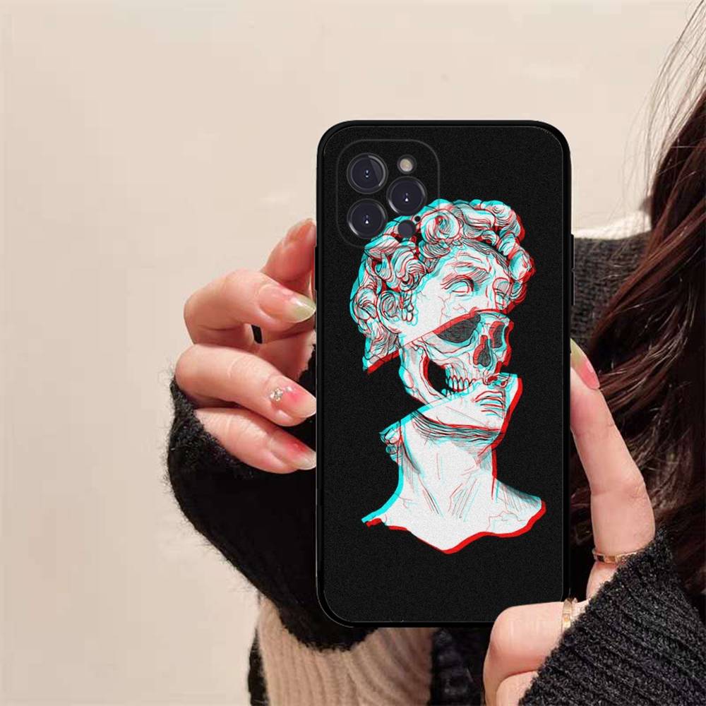 Скульптура Давида в бунтарском стиле Чехол для телефона для IPhone 16 15 14 13 12 Mini 11 Pro XS Max X XR SE 6 7 8 Plus Мягкий