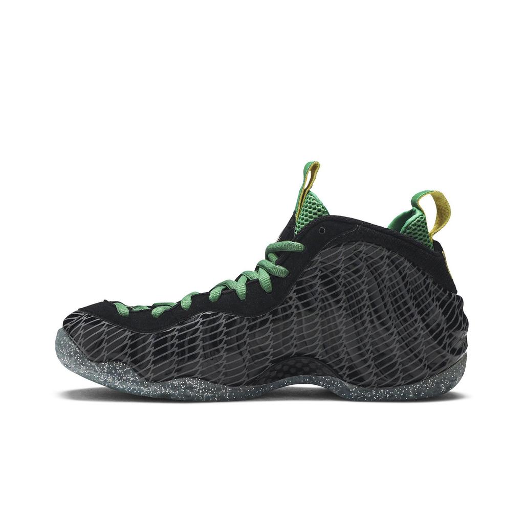 Nike Air Foamposite One 'Oregon Ducks' (Unisex) Black / Yllw Strk-Appl Grn-Slvr Basketball Shoes 652110 001