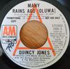 7-дюймовая пластинка QUINCY JONES Many Rains Ago Oluwa Roots Medl 1909SPROMO AM Records 1977 Канада Soul Funk Б/у