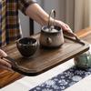 Storage Bag Retro Chinese Bamboo Tea Tray Classic Metal Handle Wooden Tray Walnut Color Storage Tray Fruit Plate Dinne