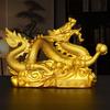 Fengshui Zhaocai Brass Five Claw Gold Dragon Ornament Wealth Attract Office Living Room Drcorations Craft Gift