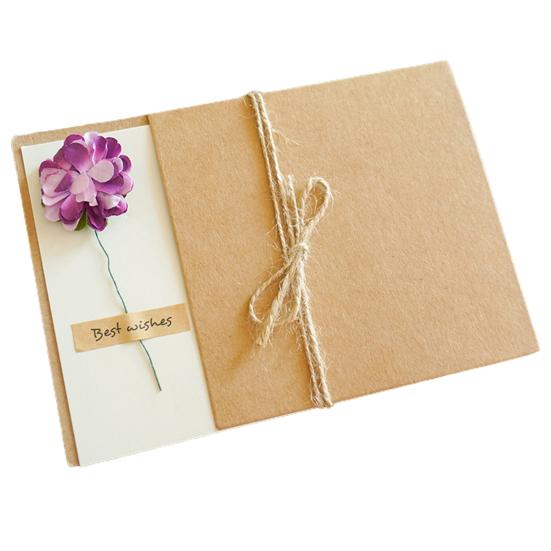 1 комплект поздравительных открыток из бумаги с цветочным принтом, привлекательный креативный крафт-дизайн, открытка на день рождения друга