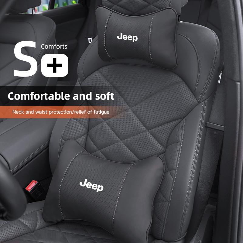 Car Seat Headrest Waist Pillow Head Neck Lumbar Support For Jeep Renegade Wrangler JL JK Gladiator Grand Patriot Willys Liberty