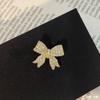 Japanese Diamond-Encrusted Small Full Diamond Bow Brooch Suit Shirt Corsage Cute Collar Pin Women'S Brooch Accessories