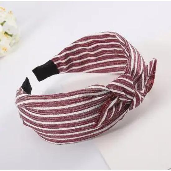 Синяя повязка на голову с бантом, ободок для волос для женщин, аксессуары для волос для взрослых, в горошек, с бантом, повязка на голову для волос, для девочек-подростков, жесткий ободок, полосатый