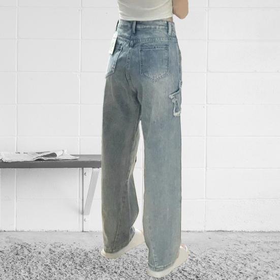 Стильные джинсы с вышивкой звезд, свободные широкие брюки, модные удобные джинсовые брюки