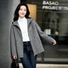 Двустороннее шерстяное пальто с капюшоном и молнией Bai Jia Hao