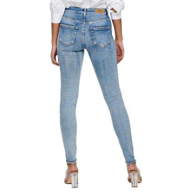 Only Blush Life Mid Waist Skinny Raw Ankle DT Jeans