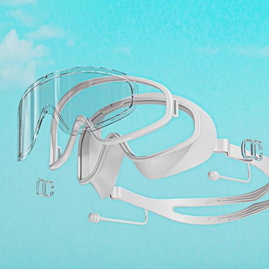 Детские очки для плавания с большой оправой, противотуманные очки для плавания с прозрачным обзором, защита от ультрафиолета, очки для бассейна для детей 5-16 лет