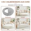 A versatile 4-in-1 sofa bed, which can be used both as a semi-circular sofa and as a round daybed, Two round cushions and one square cushion